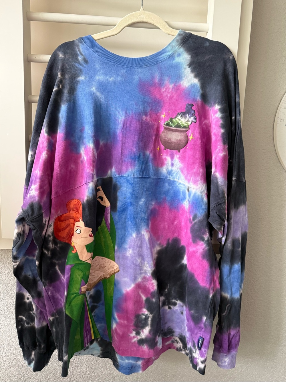 Tie-Dye Graphic Women’s Sweatshirt in Blue, Pink & Black